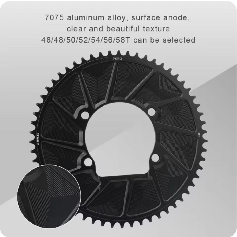 RIRO Fiets Kettingwiel 110BCD 46/48/50/52/54/56/58T Bike Crown Kettingblad Racefiets Enkel Tandwiel voor Shimano 105/FC-R7000