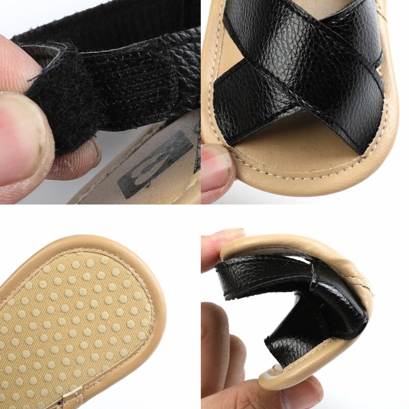 Baby Boys Girls Roma Sandals Cross Hollow Out Soft Sole Summer Beach Shoes First Walkers