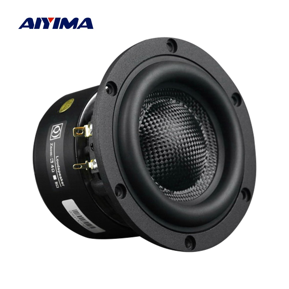 Aiyima 1Pcs 4 Inch Subwoofer Hifi Home Theater Glasvezel Kegel Audio Speaker 4 8 Ohm 80W luidspreker