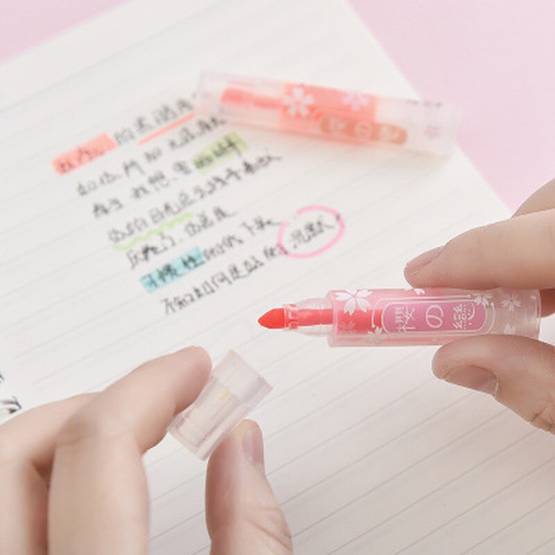 8pcs/set Highlighter Drawing Set Stationery Watercolor Pencils Novelty Cute Cartoon Art Supplies Kids Student Water Color Pencil