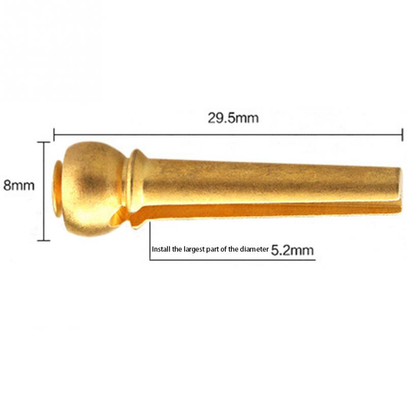 6pcs Acoustic Guitar String Bridge Pins Solid Copper Brass Endpin Replacement Parts Accessories