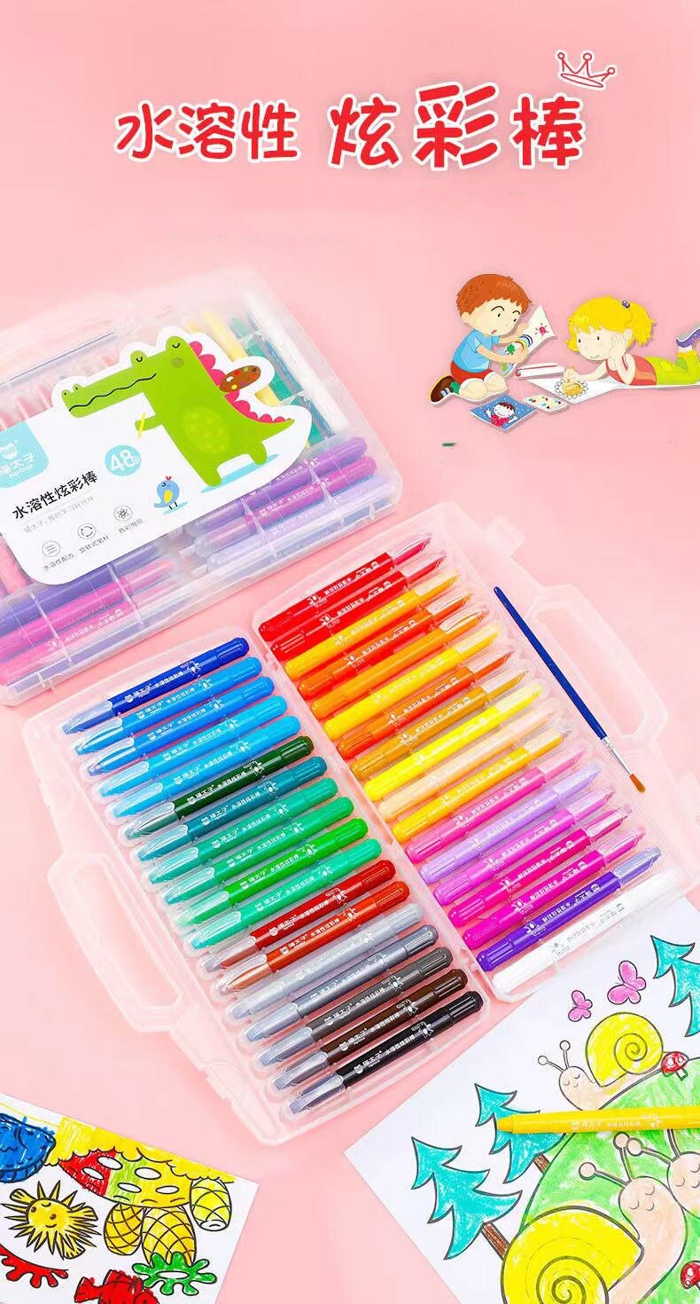 Ensemble de dessin de peinture de Crayon de cire Soluble dans l'eau d'enfants pour la papeterie de d'enfants