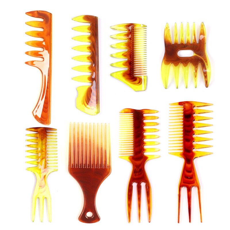 Conjunto de peines de pelo Retro para hombre, peine de Pelo Liso para Estilismo de salón de peluquería , herramienta de estilo de peluquería para barbero