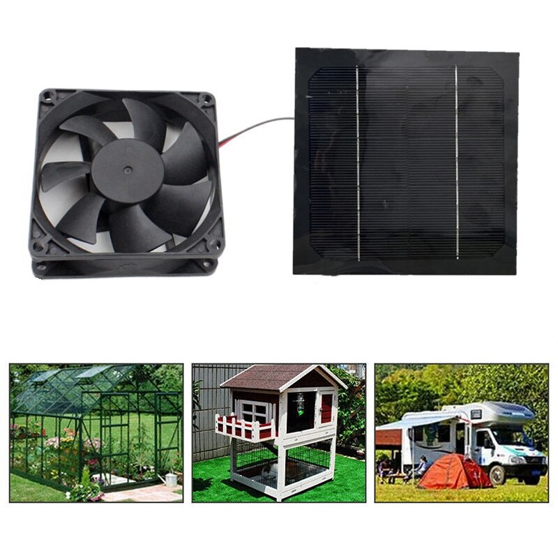 10W 12V słoneczny ekstraktor powietrza, zasilany energią słoneczną Mini wentylator do szklarni, psa, kurczaka, domu, Rv