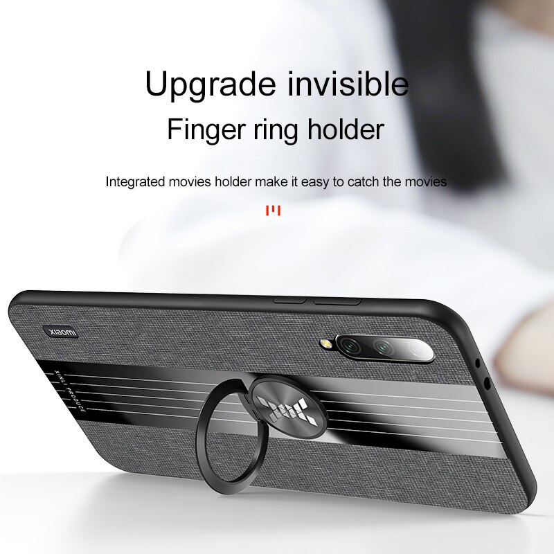 Voor Xiao mi mi A3 case COVER Luxe Zachte Siliconen Frame En Magnetische ring Houder Back Cover Voor Xio Mi mi A2 A3 TELEFOON Gevallen Capa