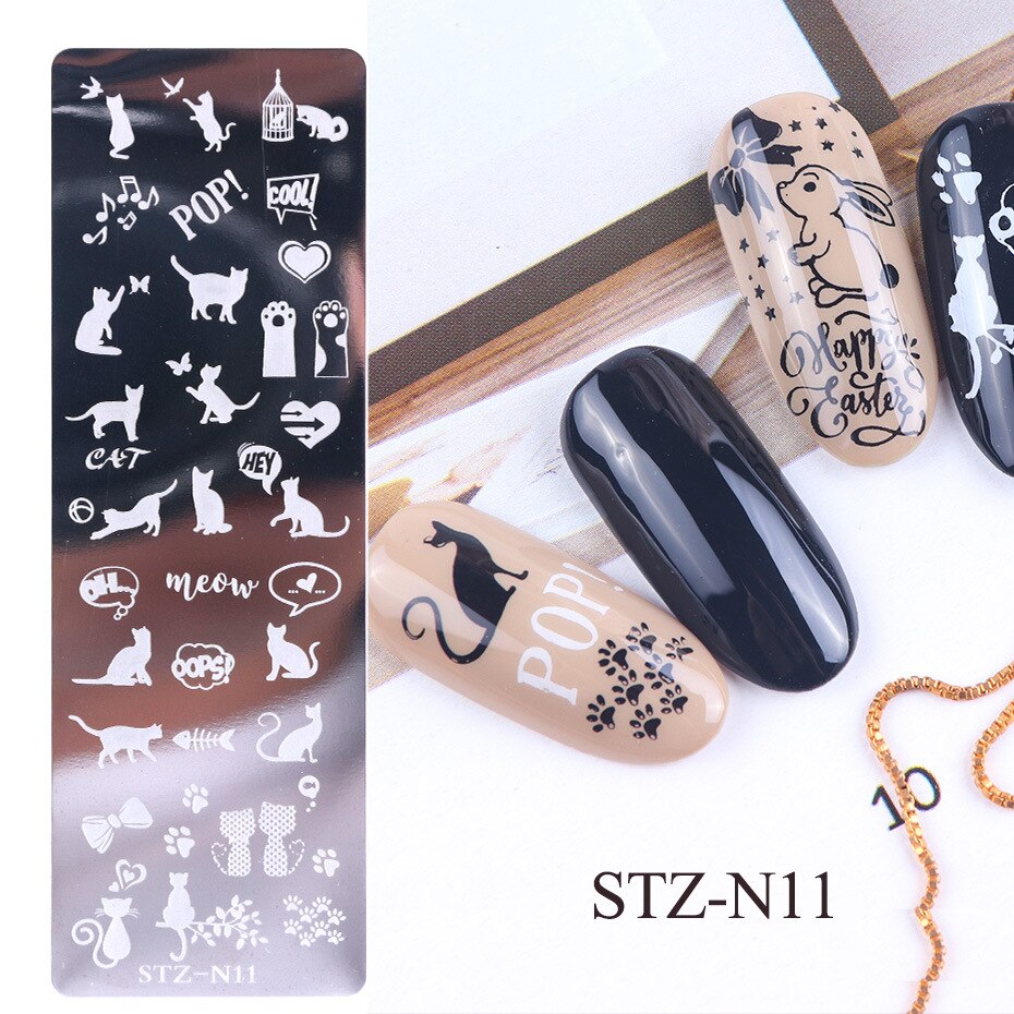 1pcs Nail Stamping Plates Flower Leaf Geometry snowflake Animals Image Stamp Templates Dreamcatch Manicure Print Stencil Tools