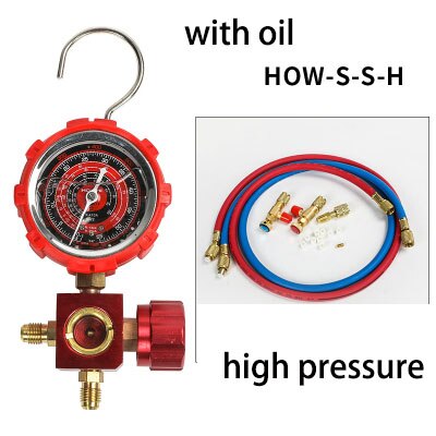 Air conditioning refrigerant filling tube cold medium Freon R22 R134A R410 Refrigerant charging hose Pressure Gauge: 8