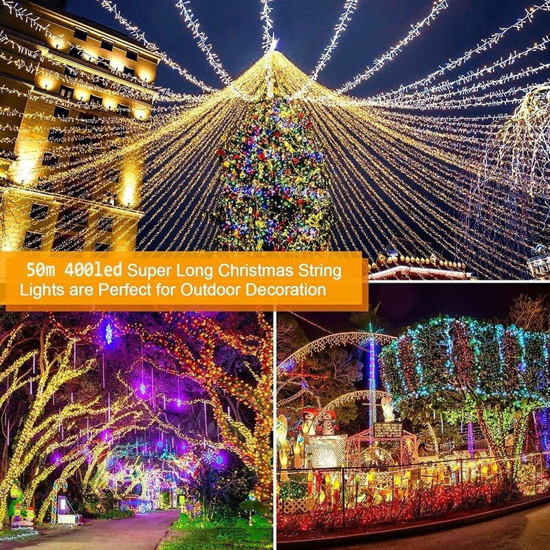 400LEDS Fairy LED String Light Festival Home Decor Outdoor Waterproof AC220V 50M Tree Light Garland For Wedding Party