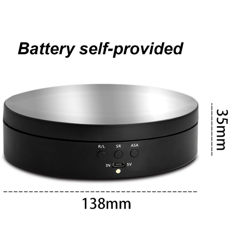 Vit/svart roterande displayställ 360 graders smycken klocka telefon ringhållare display usb justerbar roterande 3 hastighets skivspelare: 3