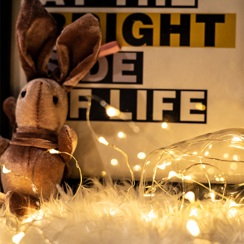 String led 7 färg serie mini dekor lampor valentine dekoration rgb girlander ljus fest sovrum bröllop