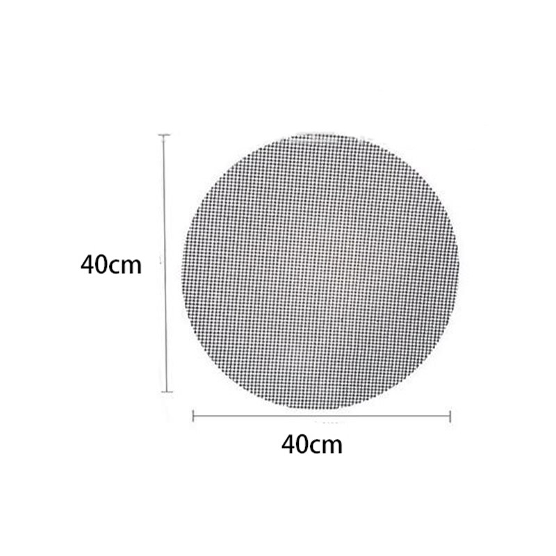 Esteras de parrilla para barbacoa, revestimiento antiadherente, revestimiento de lámina para cocinar, revestimiento de parrilla resistente al calor, alfombra de malla para accesorios de barbacoa para el hogar: Diameter 40cm Round