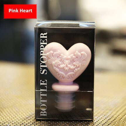 Tapón de botella de vino Animal, tapón de silicona para champán, tapa con sello para perro y gato bonito: 1pc heart