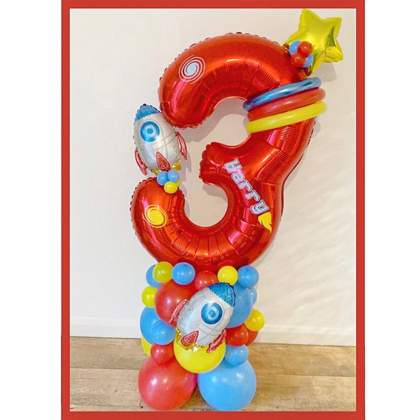 37pcs Outer Space Party Astronaut Balloon Set 32inch Red Number Balloons Galaxy Theme Party Boy Kids Birthday Party Decor Globos