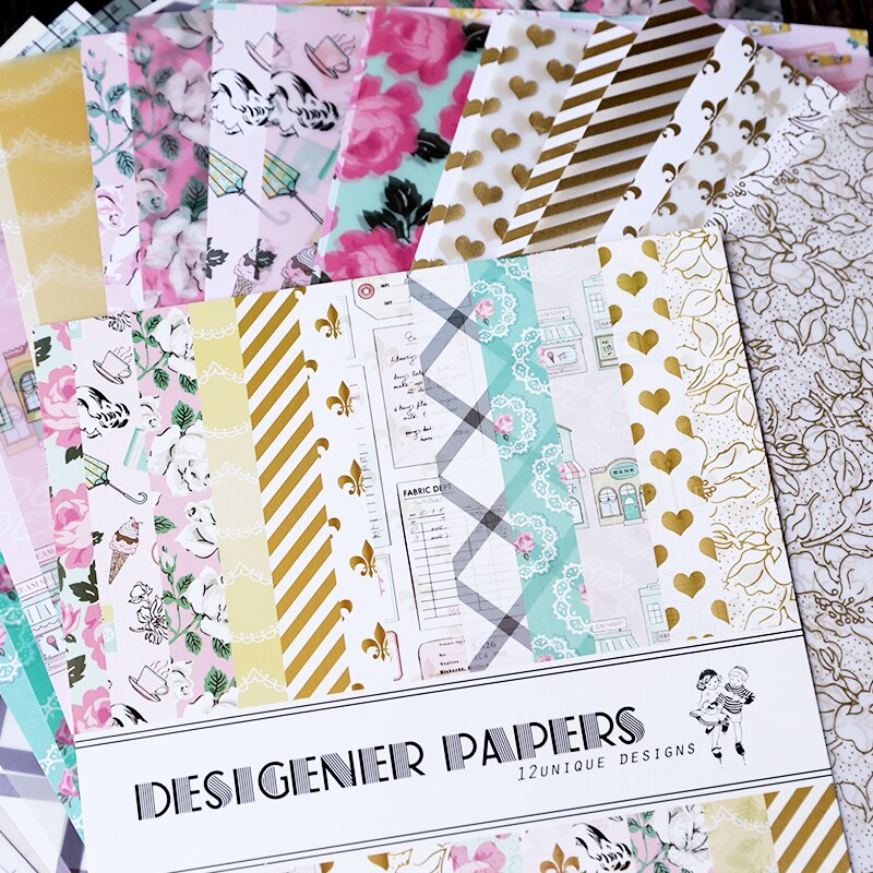 KSCRAFT 24pcs Single-side Printed Lovely Flowers pattern papercraft art paper handmade scrapbooking kit set book