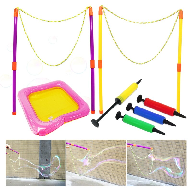 Long Bubble Rope Outdoor Sword Shape Bubble Wand Toy Kids Toys Bubble Maker Rainbow World Bubble Foldable Swing Outdoor Play Set