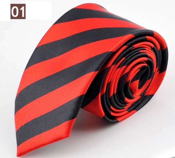 Stil blå rød grøn hvid gul sort stribe mandens klassiske rayon polyester slips forretning bryllupsfest mænd slips: 01