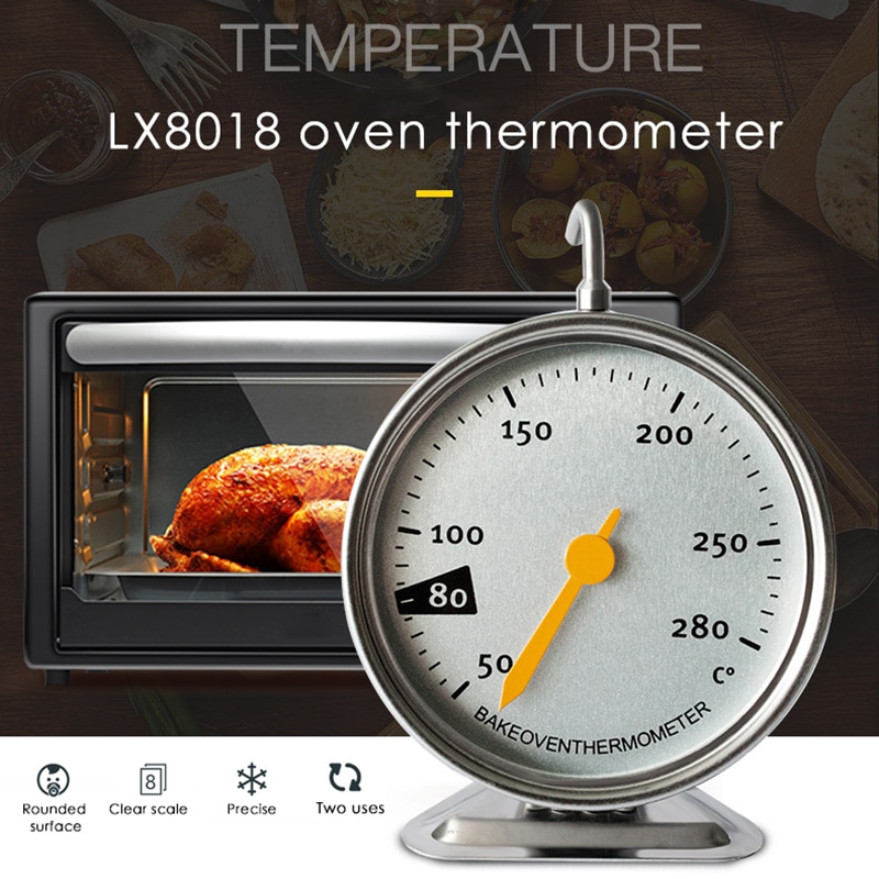 Stainless Steel BBQ Smoker Pit Bimetallic Oven Grill Thermometer Temp Gauge with Dual Gage Instant Read 280℃ Convenierernt Cook