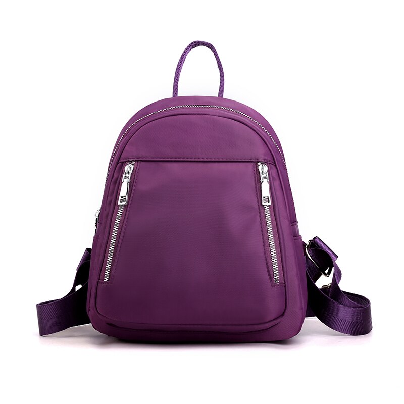 Mochila Oxford informal de viaje para mujer, bolso escolar de nailon impermeable para chicas adolescentes, bolso de hombro grande de de: Morado