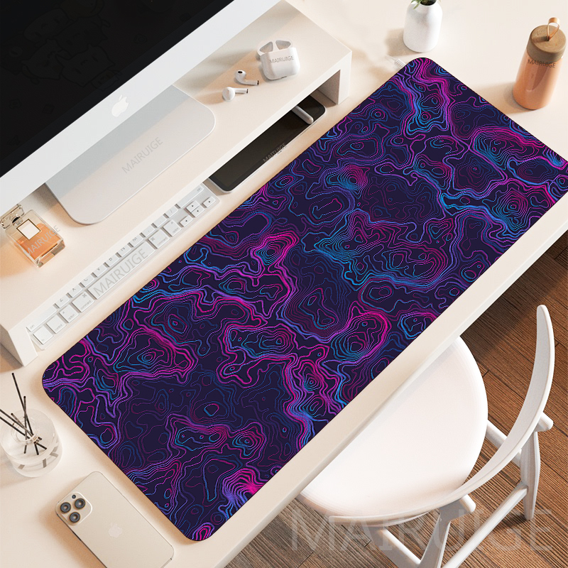 Contour Map Large Mousepads Black White Lines Art Gaming Accessories Desk Mat Carpet 40*80cm XXL Gamer Keyboard Mouse Pad for PC