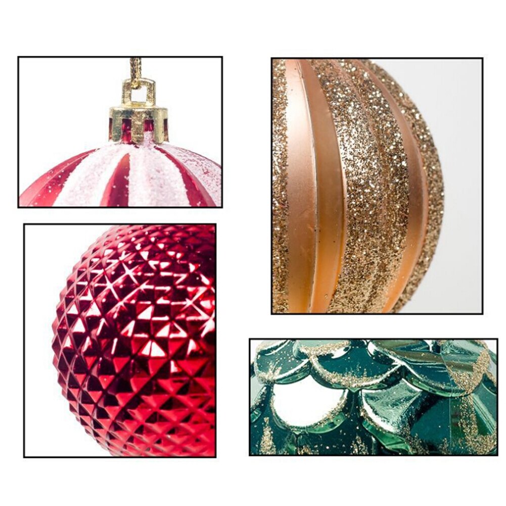 Sparkly Christmas Tree Ball Ornaments balloon Ball 12Pcs 5.5cm Glitter Baubles Balls Christmas Tree Ornament Party Hanging Decor