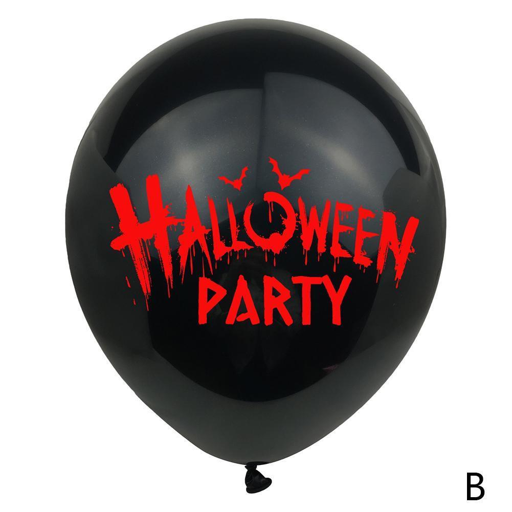 10 unids/set de globos de Serie de Halloween con letras negras sangrientas impresas, Calaveras, estampado a mano, globos para decoración de Halloween, sangre P Q0C4: B
