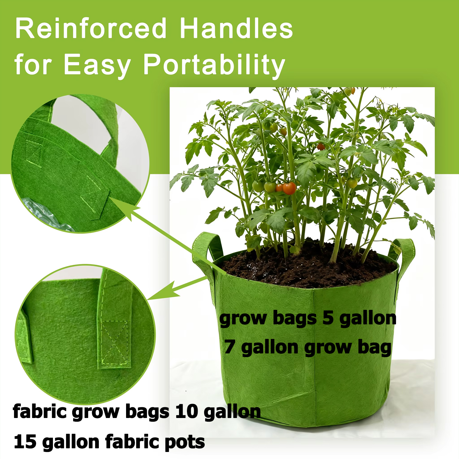 10 Gallon Grow Bags for Vegetable/Flower/Plant, 5 Gallon Aeration Fabric Pots with Handles Cloth Pots for Plants Garden