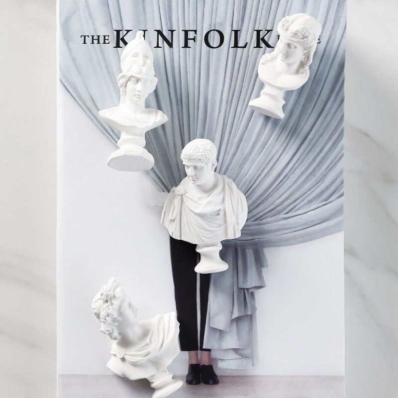 Noordse klassieke figuur gipsen beeld moderne minimalistische hars ambachten retro 3d mini schets avatar kunst model huisdecoratie