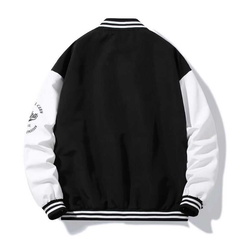 Mannen Bomber Jacket Gedrukte Letters Baseball Jassen Lente Knoppen Windjack Losse Jas Mannelijke Uitloper Paar Kleding