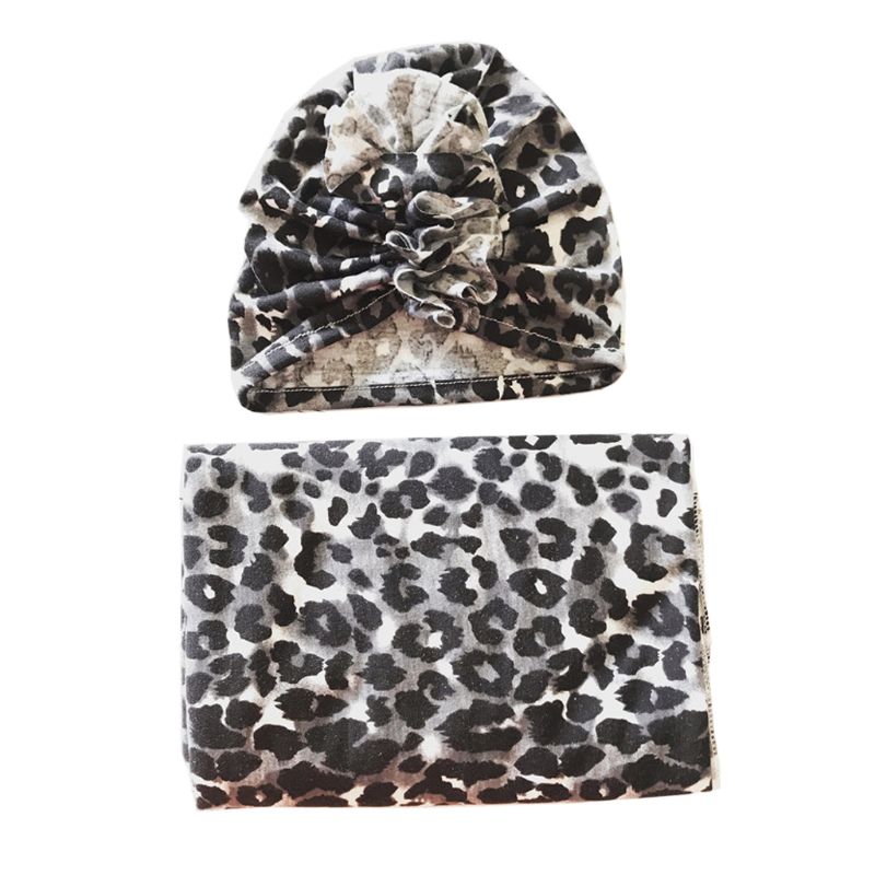 2 pièces/ensemble -né bébé recevant couverture bandeau/chapeau coton lange d'emmaillotage serviette 57BF: 10-90X90cm