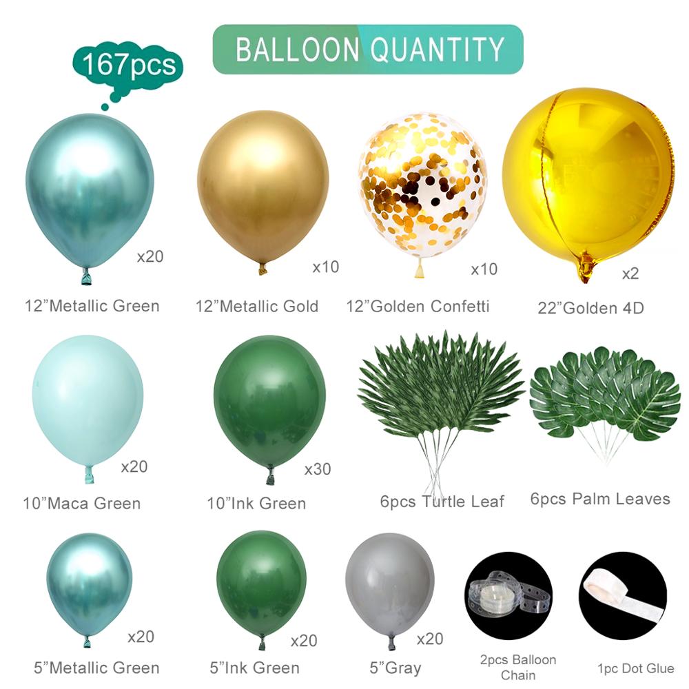 Green latex balloon chain set forest animal theme party children's ...