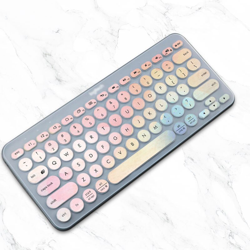 Housse de clavier sans fil pour Logitech K380, étui en Film Silicone souple et fin, coloré US, en coréen et en anglais: F
