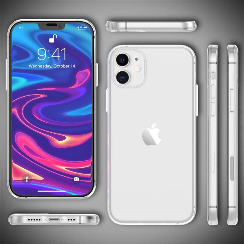 360 etui na całe ciało dla iPhone 12 11 Pro Max Mini XR X XS Max SE 2020 5 5s 8 7 6s Plus dwustronnie silikonowe TPU przezroczyste Coque
