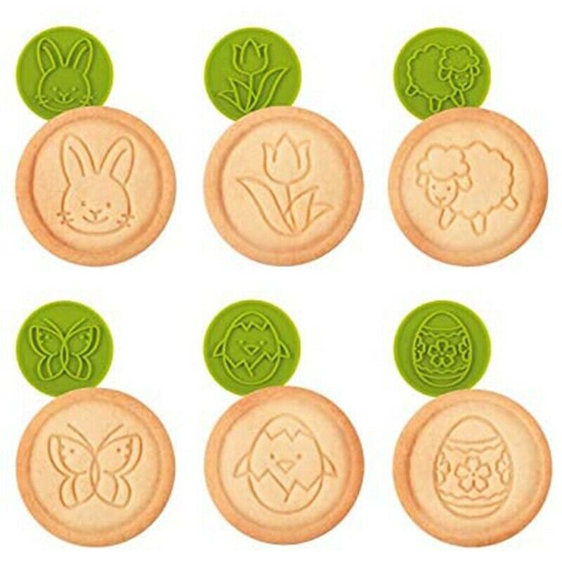 Non-stick cookie stamp & cutter ( (6 types set) chocolate fondant cake embosser cutter baking molds kitchen diy cake decorating tools