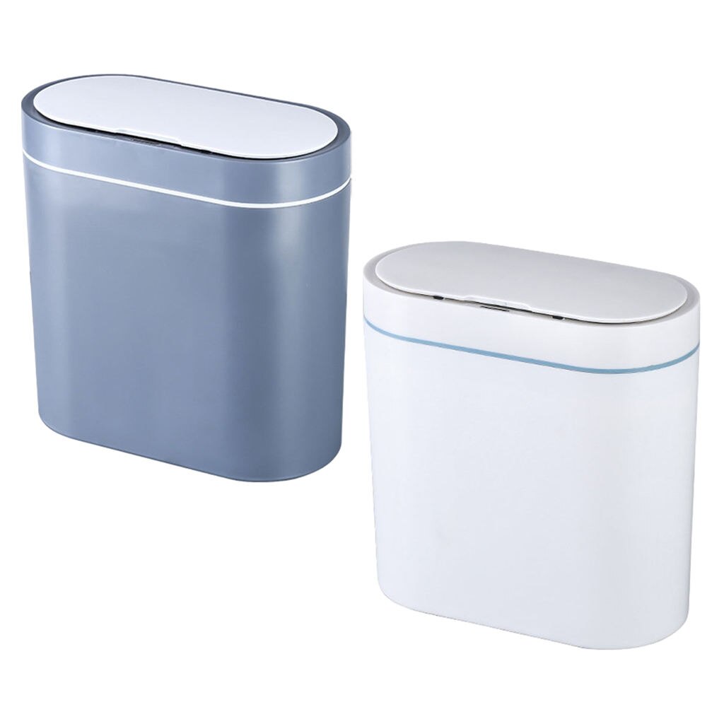 Electronic Automatic Intelligent Auto Smart Trash Can Garbage Bin Oval Waterproof Sense Activated Narrow Seam Office
