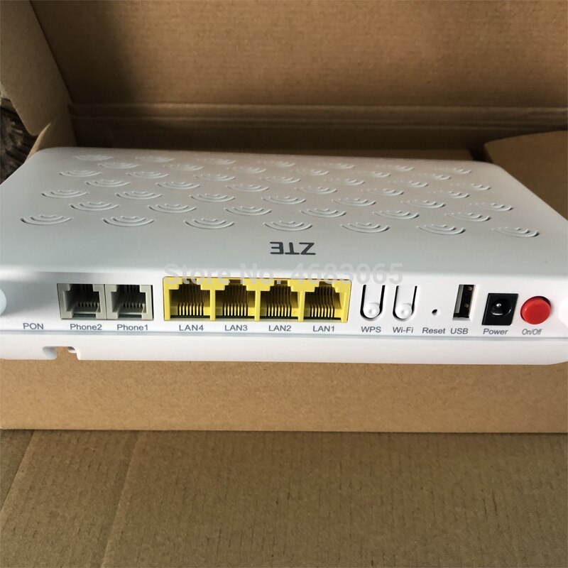 ZTE F660W 5.2 Version ZTE GPON ONU 4FE+2TEL+USB+WIFI With Patchcord, English Firmware Optical Network Terminal