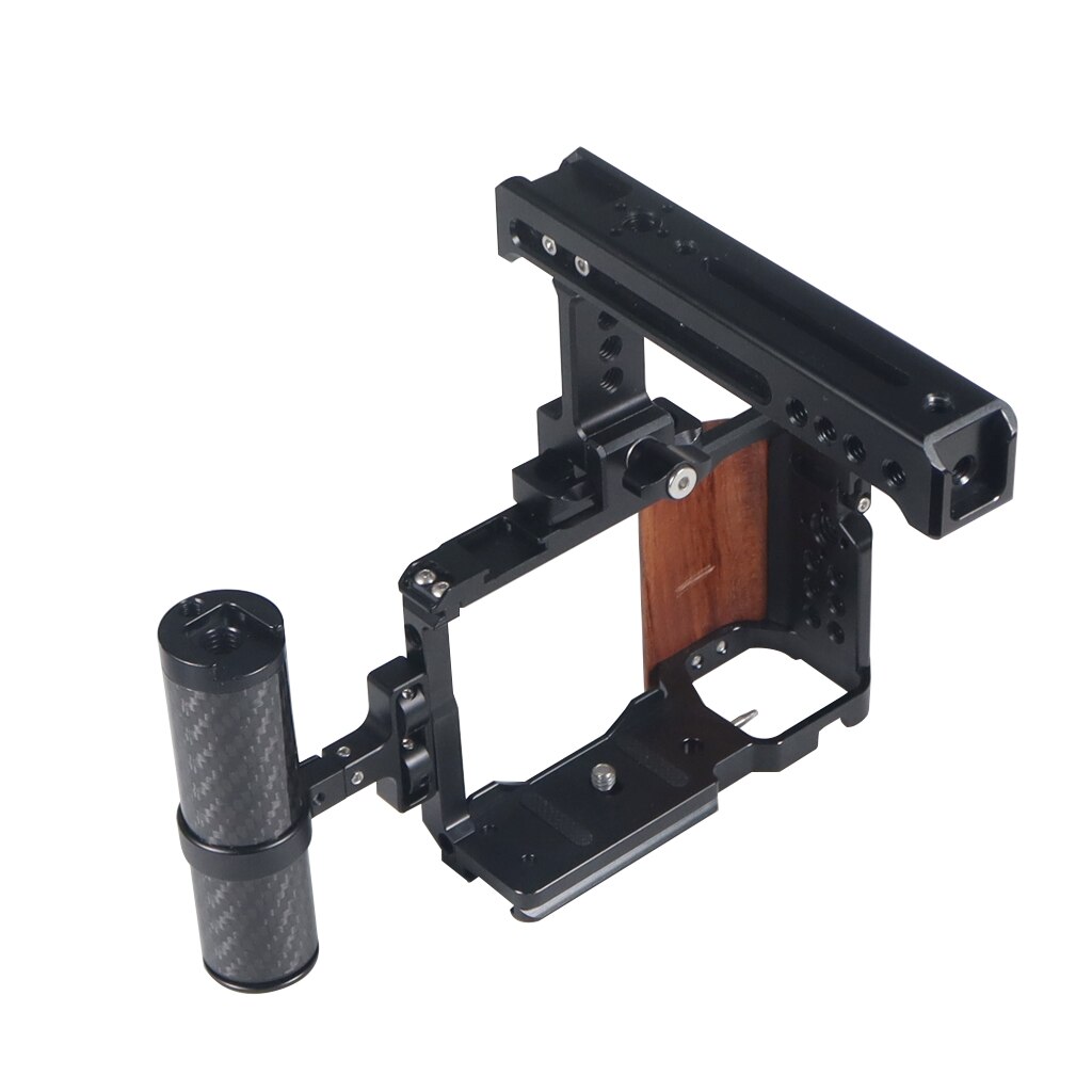 ZVE10 Camera Kooi Houten Handvat Met Top / Side Grip Ingebouwde Arca Quick Release Plaat Stabilizer Rig Kit voor Sony ZV-E10 Dslr