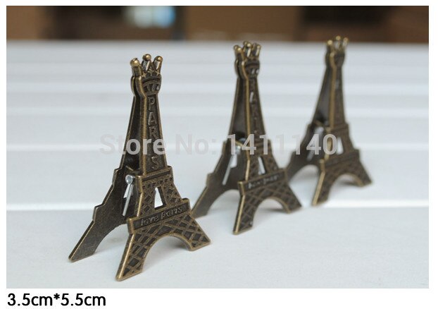 &quot;aften i paris&quot; eiffeltårnet metalfinish bordkort/holder bryllup forsyninger