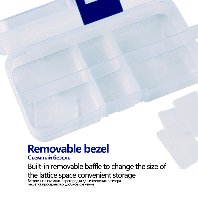 1PC Fishing Tools Box Fishing Accessories Coat Grid Adjustable Fishing Tackle Box Plastic Fishing Tools Accessories