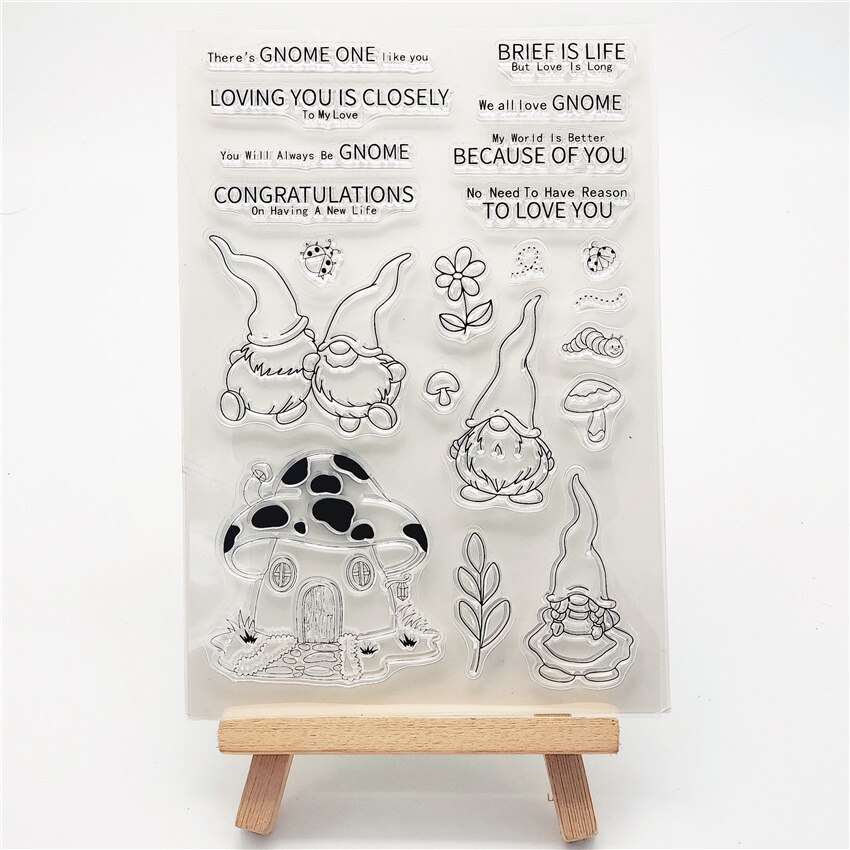 11x16CM noir arbre transparent joint clair timbres silicone joint rouleau timbres album à faire soi-même album/carte production pâques: Christmas elf