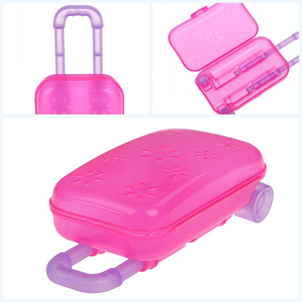 Kofferbak Bagagebox Mode Transparante Reiskoffer Voor 43cm 18 Inch Meisje Poppen Pretend Toy Voor kinderen 11.5g