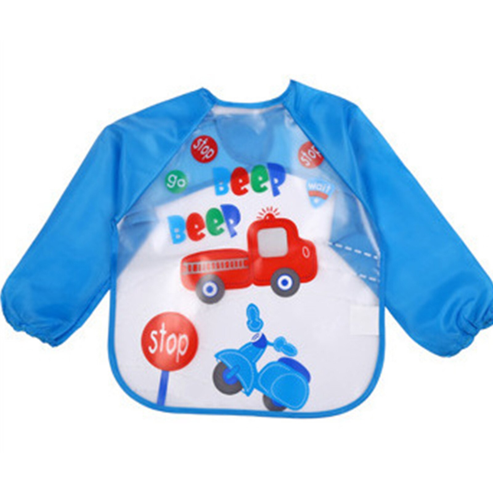 6 Style Baby Starter Bibs Girl Boy Infant Feeding Bib Cartoon Long Sleeve Waterproof Apron Kids Toddler Dinner Baberos Smock: C