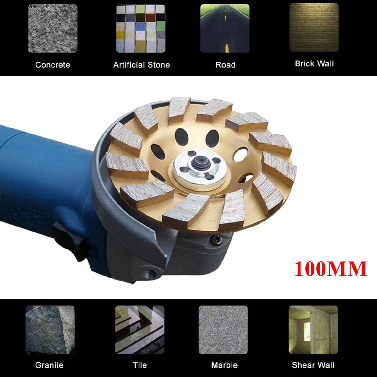 1pc 100mm Diamond Grinding Wheel Concrete Cup Wheel Disc for Concrete Granit Stone Grinding Wheel