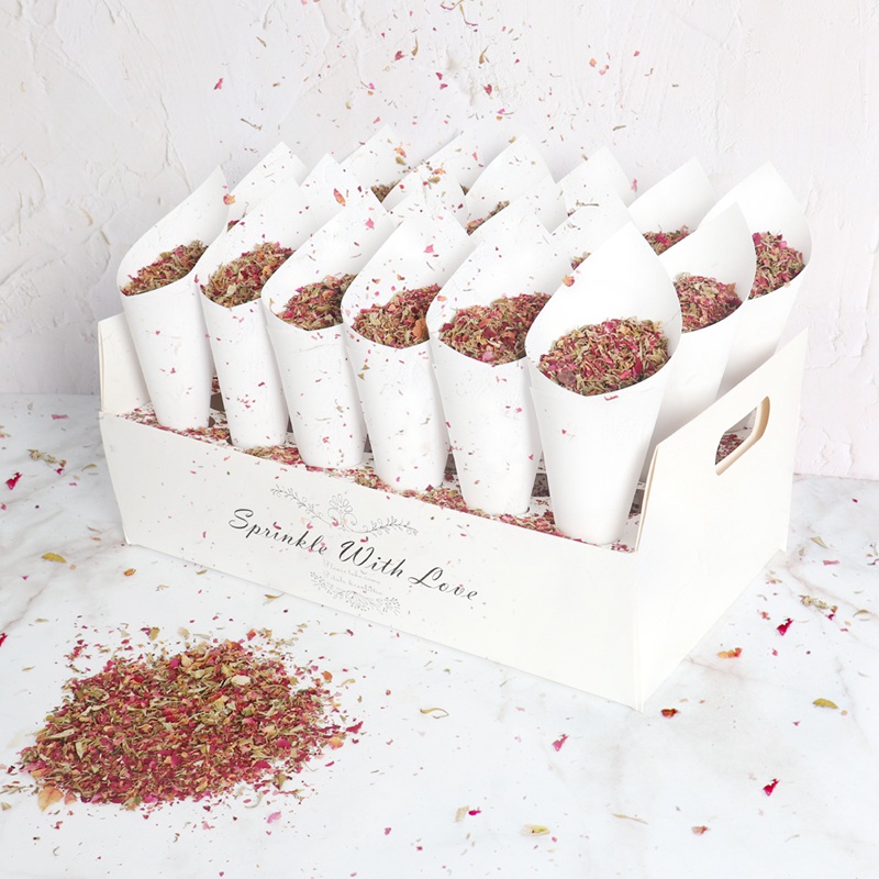 Wedding Confetti Cones Holder Support Wedding Decoration Flower Scraps Rustic Wedding Paper Tray Confetti Paper Cones Holder
