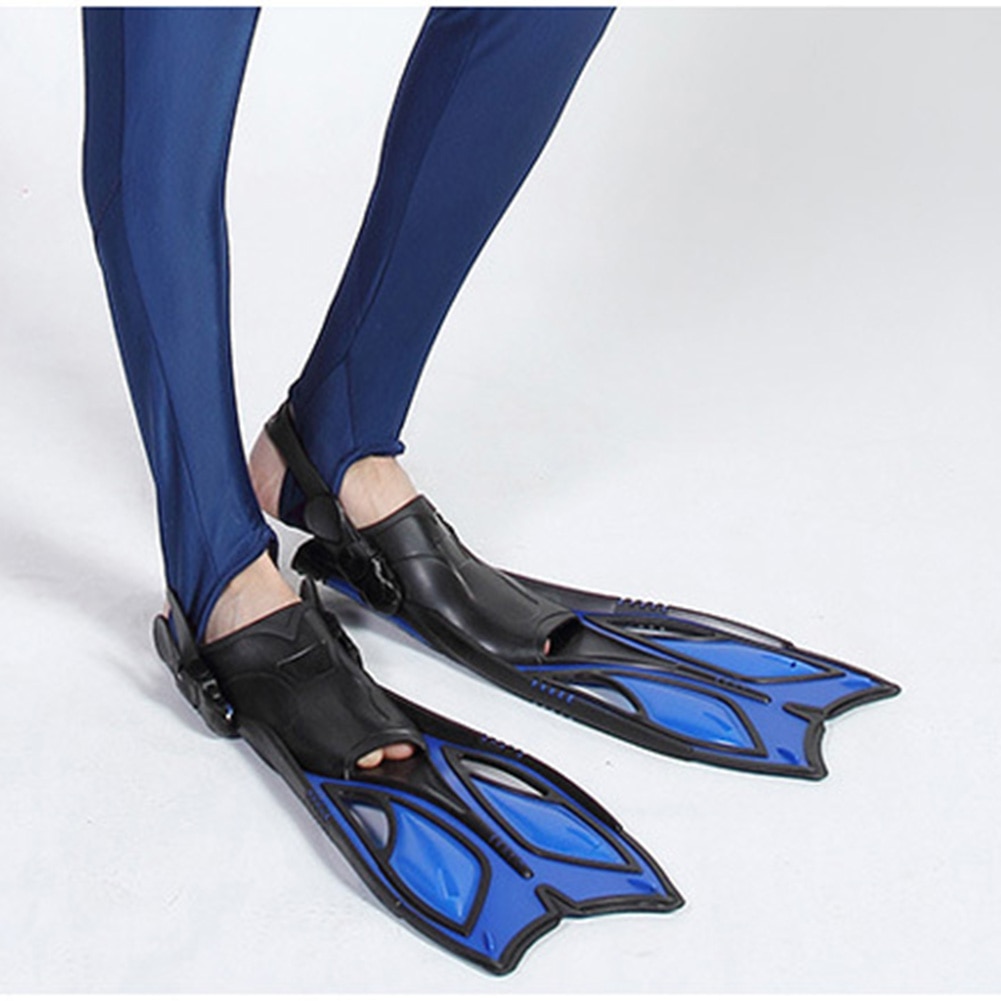 High Elastic TPU Flexible Drag Fins Reduction Diving Swimming Fins Flippers Adjustable Equipment Kit: Blue