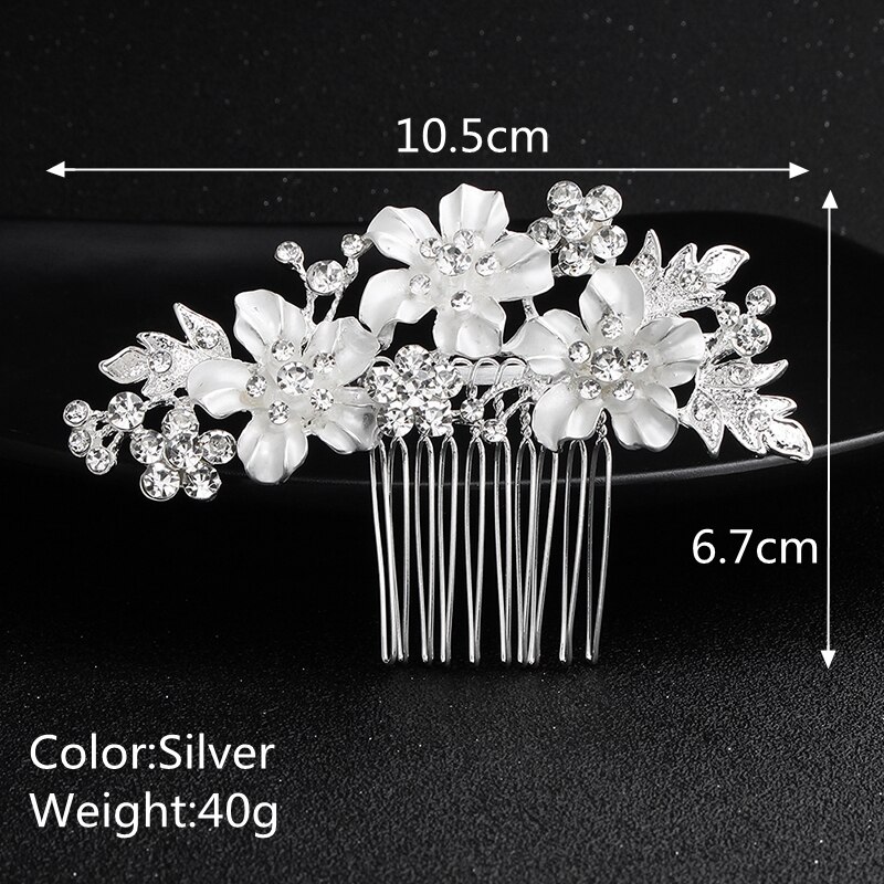 Efily Bridal Bruiloft Haaraccessoires Crystal Zilver Kleur Haar Kammen Voor Vrouwen Bruid Hoofddeksel Party Sieraden Bruidsmeisje: silver HSJ2720S