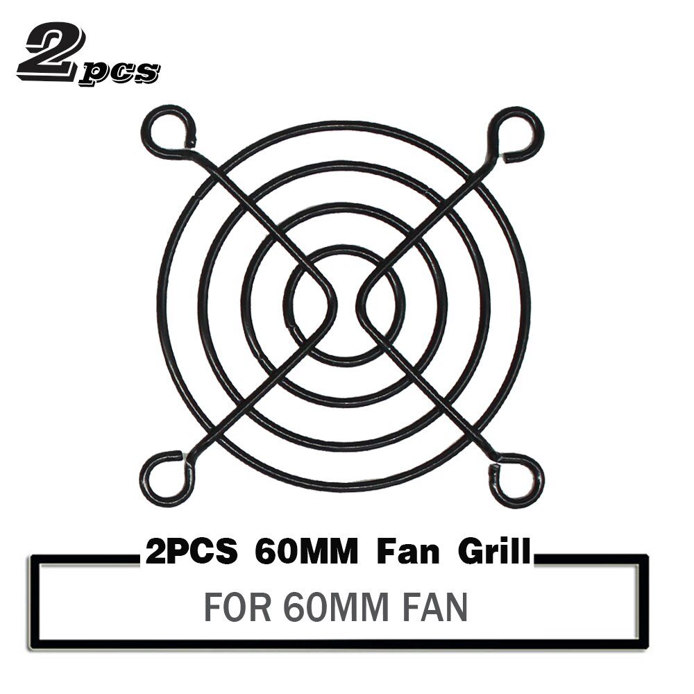 2 Stuks 60 Mm 80 Mm 90 Mm 92 Mm 120 Mm 140 Mm Fan Grills Metalen Mesh Vinger Guard beschermende Netto Fan Grill Computer Case Fan Grill: 2PCS 60MM Grills