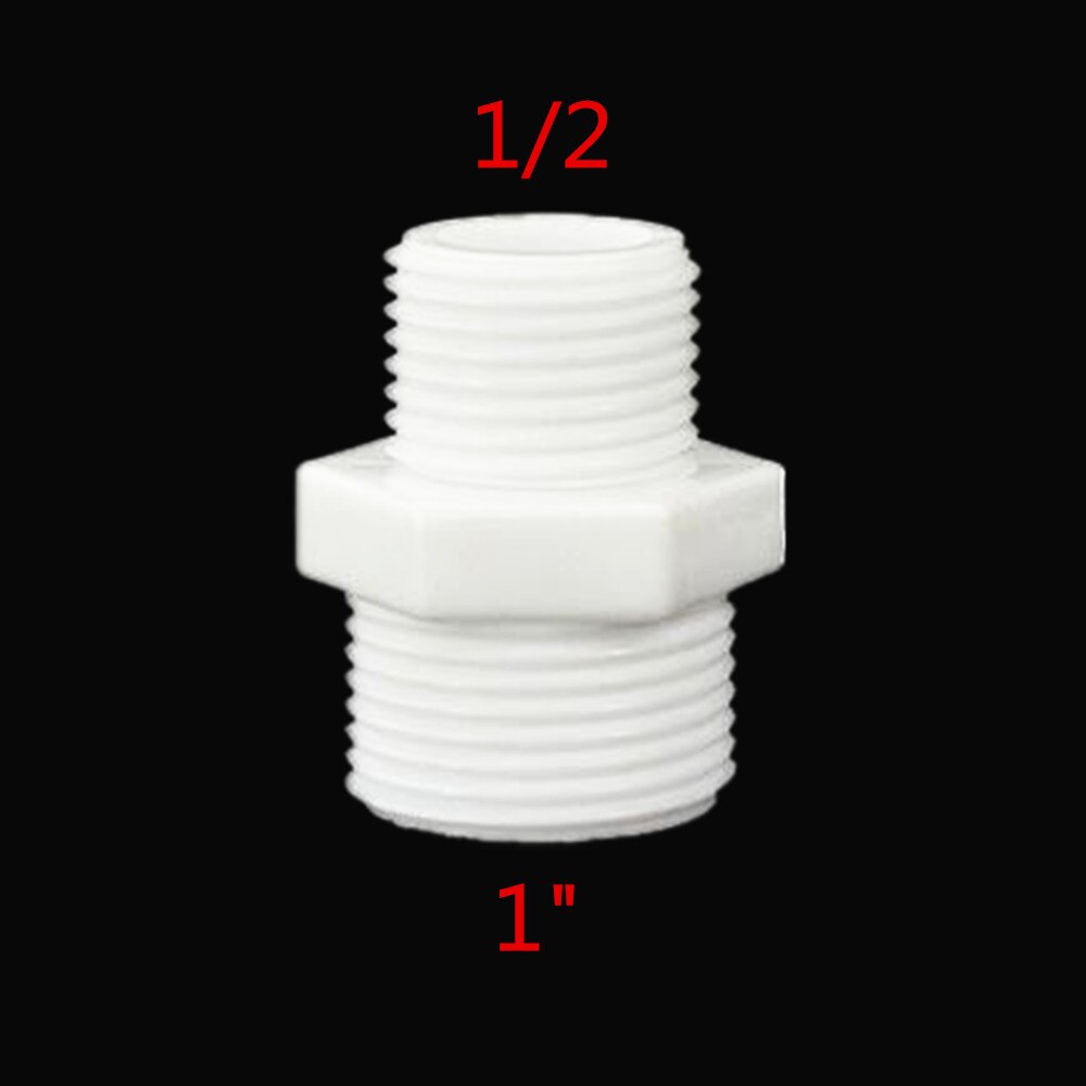 Plastikowa rurka złączka pneumatyczna 1/8 "1/4" 3/8 "1/2" 3/4 "1" BSP mężczyzna X mężczyzna zmień nypel sześciokątny złącze rury łącznik adaptera: 04-1