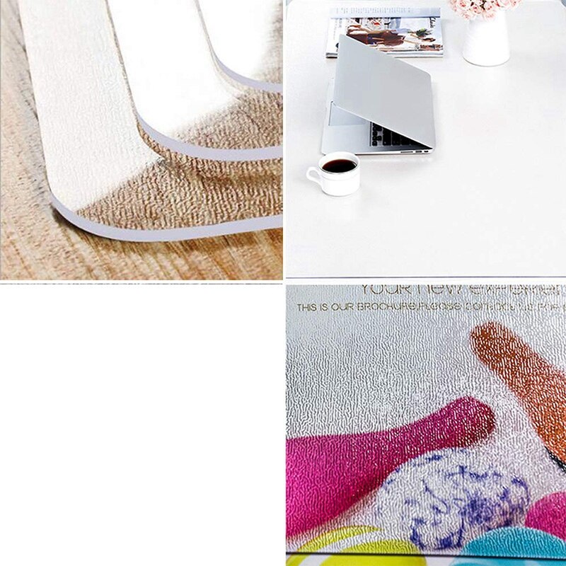 Clear Desk Pad, 35.5 Inch X 17.7 Inch Antislip Geweven Pvc Zachte Bureau Schrijven Mat-Ronde Randen Desk Protector