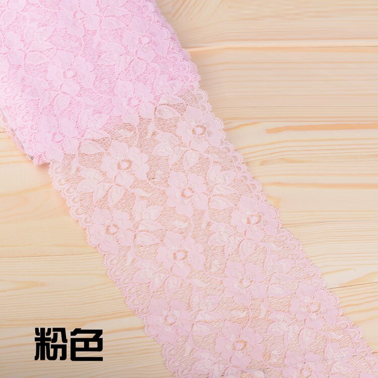 Elastic Lace Ribbon Tape 16cm Lace Trim Fabric Embroidered White Lace Trimmings DIY Crafts Sewing Material Garment Accessories: Pink