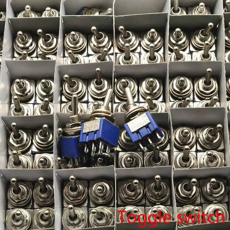 10sets 20sets 50 sets Toggle switch MTS-103 ON / OFF / ON Mini power button switch lever switch blue
